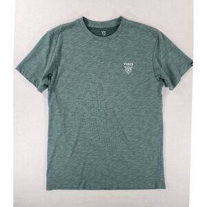 Veece T-Shirt Mens Medium Green Graphic Slub Cotton Blend Short Sleeve Tee
